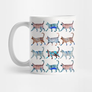 Blue Brown Cat Collection Mug
